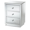 Baxton Studio Lina Hollywood Style Mirrored Three Drawer Nightstand Bedside Table 150-9183